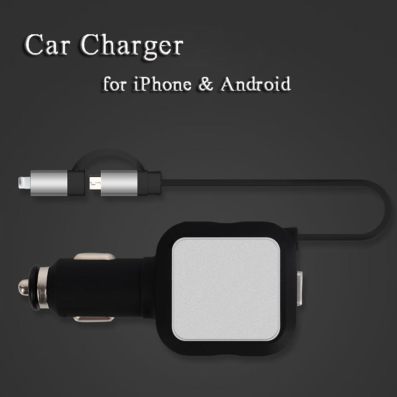 Two-In-One Retractable Car Charger